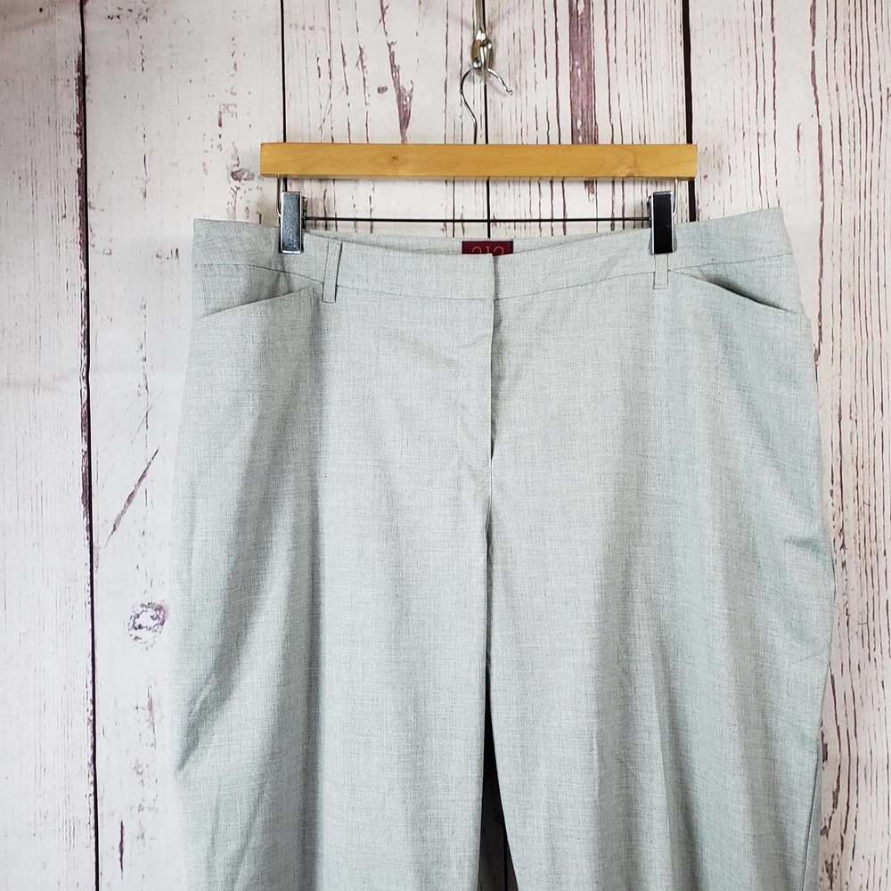 212 Collection Womens Dress Pans Size 16W Natural Fit Flat Front Stretch Gray